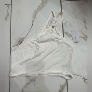 American Eagle White One Shoulder Top
